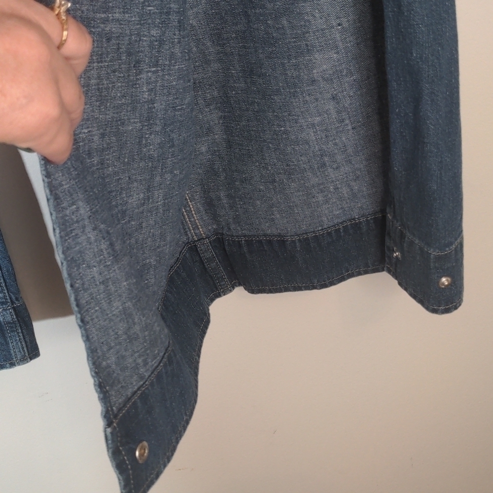 WE The Free Wide Leg High Waisted Open Side Blue Jeans 28 - Picture 9 of 10